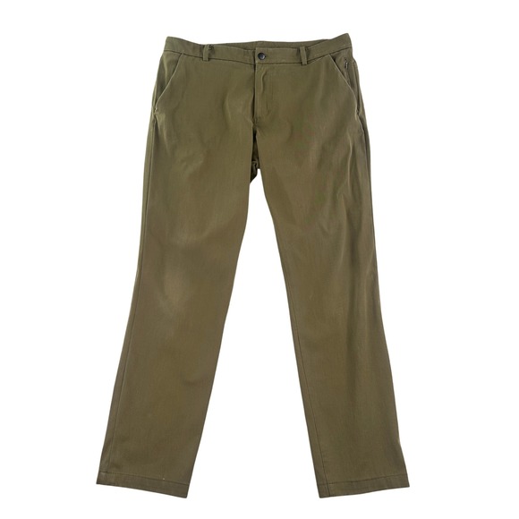 Lululemon‎ ABC Pants Slim Olive Green Stretch Commuter Casual Size 36x32 - Picture 1 of 11